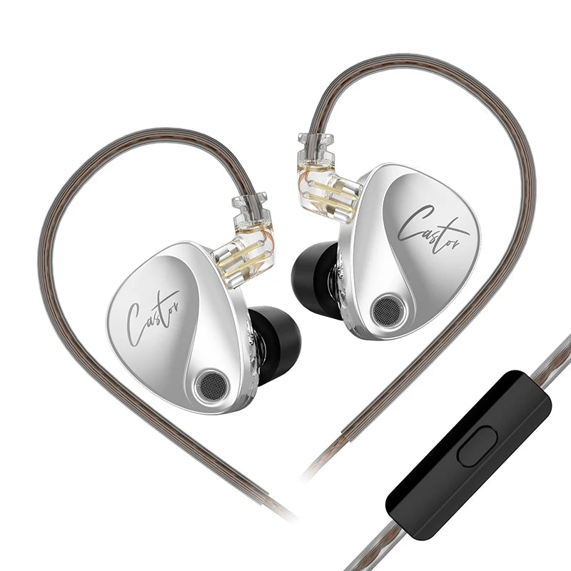 Fone de ouvido KZ Castor In Ear HiFi. Dinâmicos de alta qualidade com armadura balanceada ajustável Monitor In Ear.