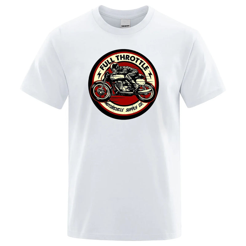 Camiseta estampada Full Throttle Cafe Racer Rockabilly Biker. Unisex.