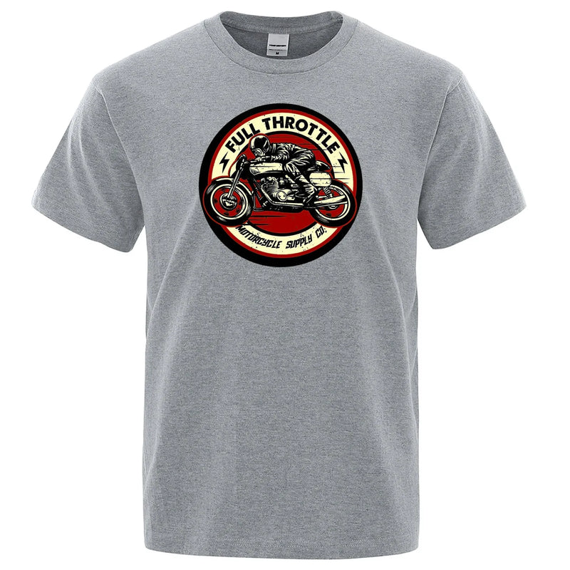 Camiseta estampada Full Throttle Cafe Racer Rockabilly Biker. Unisex.