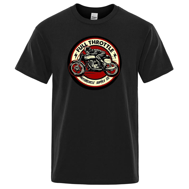 Camiseta estampada Full Throttle Cafe Racer Rockabilly Biker. Unisex.