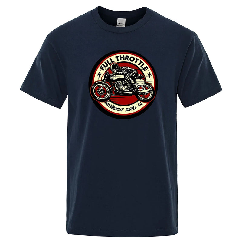 Camiseta estampada Full Throttle Cafe Racer Rockabilly Biker. Unisex.