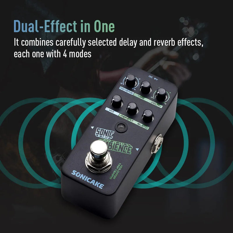 Pedal para Guitarra SONICAKE Sonic Ambience Multi Mode Tap Tempo Delay e Reverb.