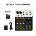 IKGE V8 Audio Mixer com Bluetooth 5.0 48V Phantom Power.