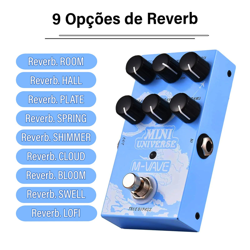 M-VAVE Mini Universe Pedal de efeito REVERB. True Bypass Design.