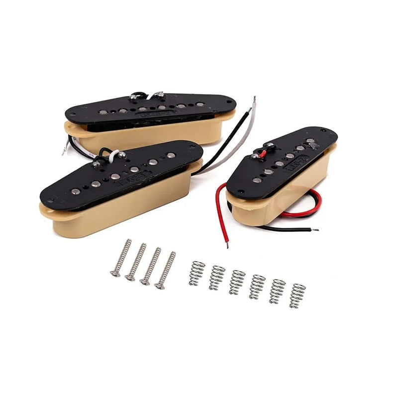 Captadores Alnico V, Guitar Pickup Single Coil, ponte meio e braço. Timbre e sonoridade muito bons.