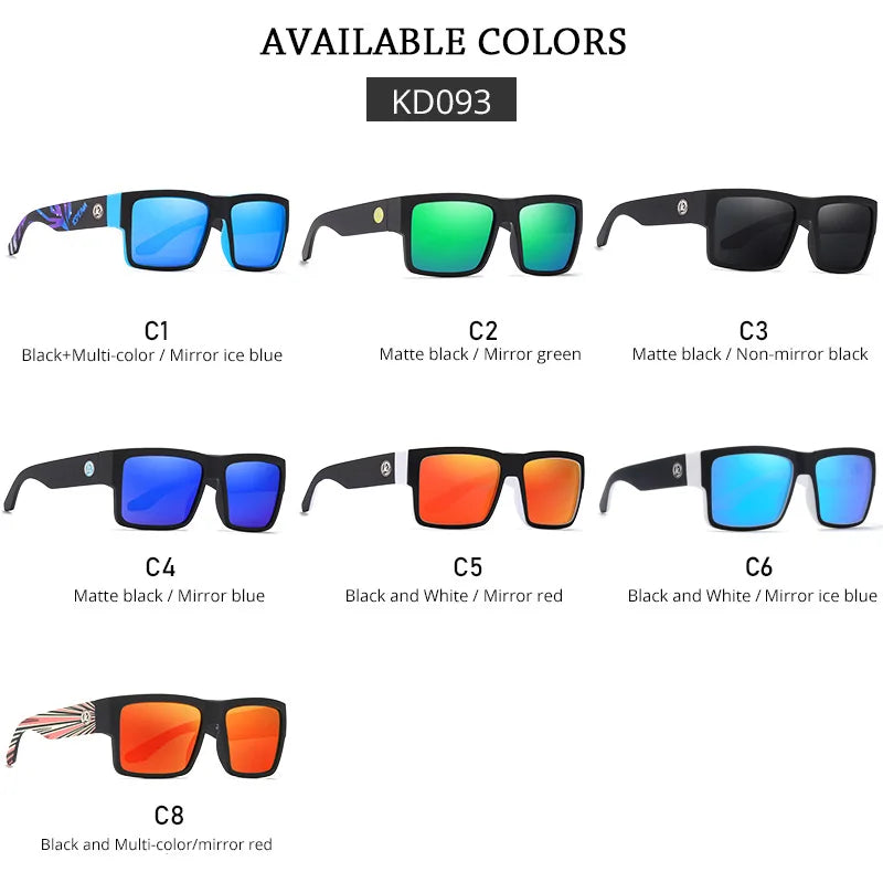 Óculos masculino KDEAM Classic Square Polarized Sports. Proteção Uv 400.