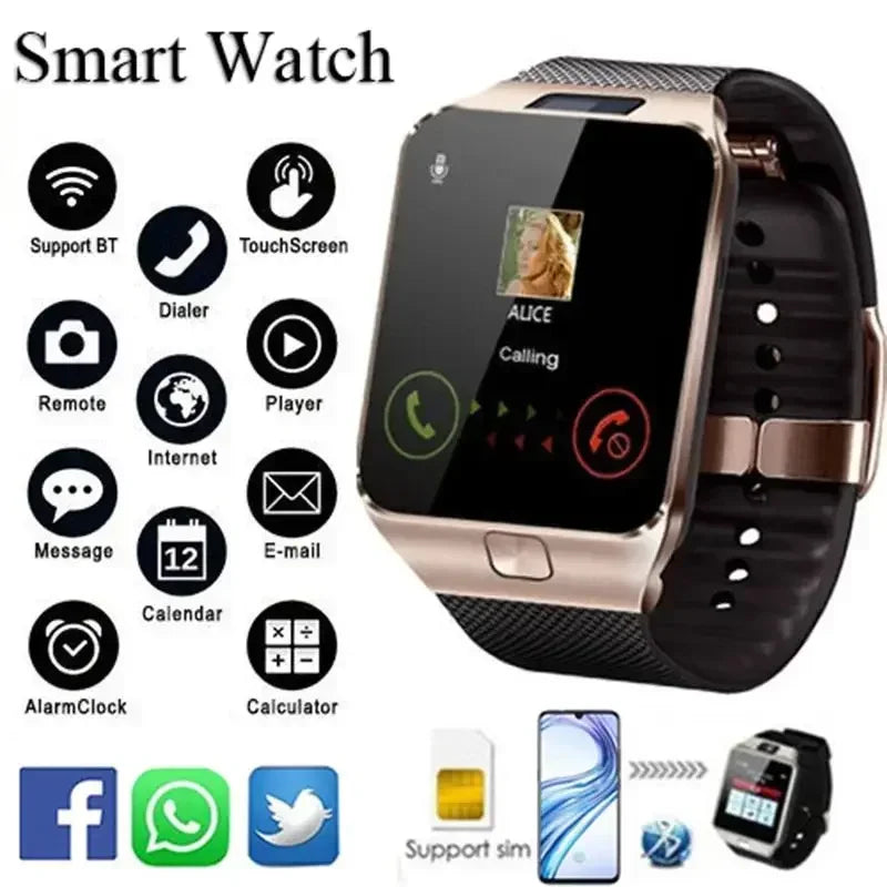 Relógio Digital Touch Screen. DZ09 Bracelet Camera Bluetooth  SIM Card.