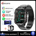 Relógio Rugged Military GPS, Men Bluetooth Call Health Monitoring AI Voice Sports Waterproof.