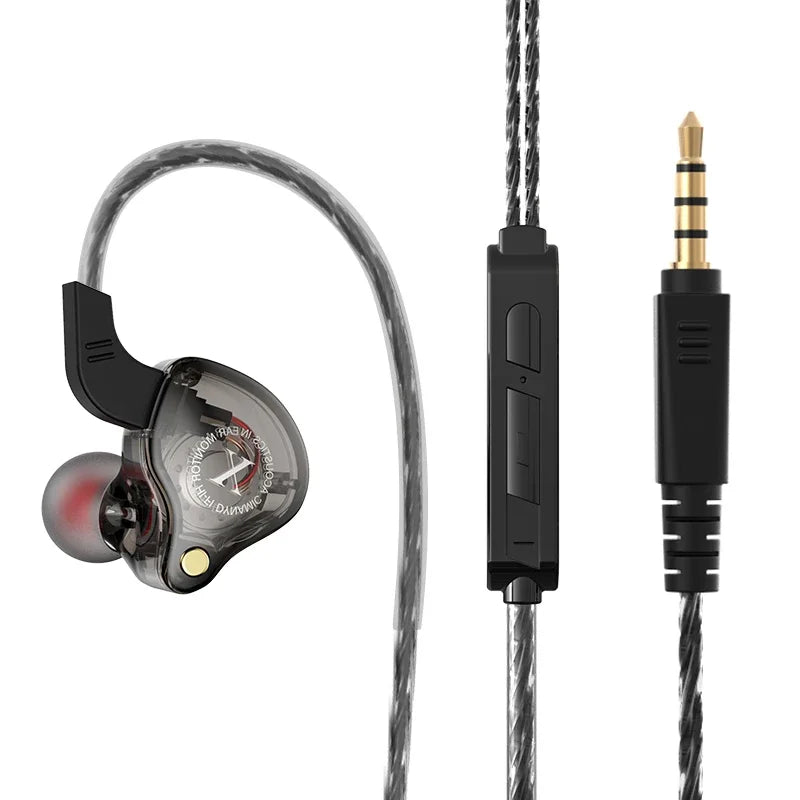 Fones de ouvido com fio X2 3,5 mm com fio intra-auricular, esportivos HIFI Bass Game Subwoofer.