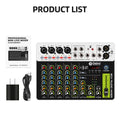 Debra V8 8-Channel Audio Mixer DJ Console with Bluetooth 5.0 48V Phantom Power Efx Digital.