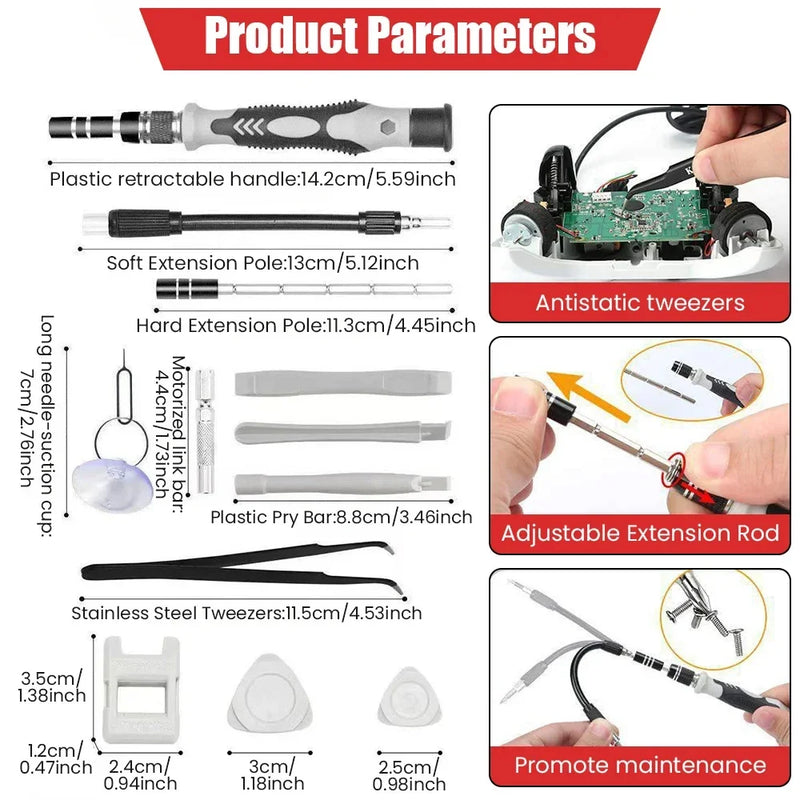 Electronics Screwdriver Set 115 in 1 Precision Screwdriver Tools Nut Driver Professional Magnetic Repair Tools Laptop Repair