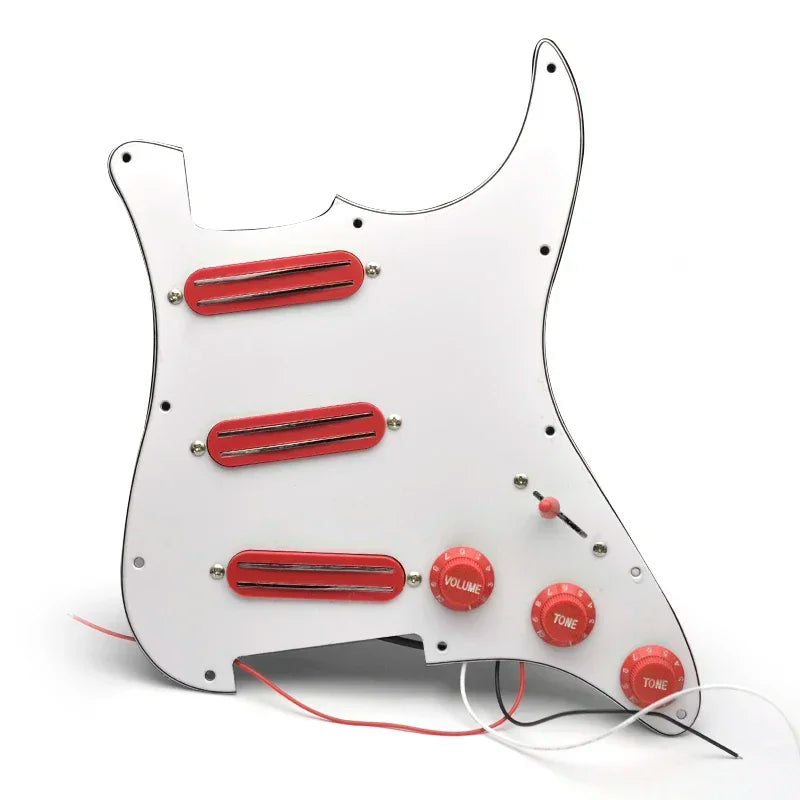 Guitar Pickguard Set Dual Rail Pickups. Estilo ST, 3 peças, mini humbucker 9K.