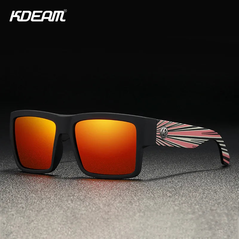 Óculos masculino KDEAM Classic Square Polarized Sports. Proteção Uv 400.