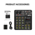 Debra V8 8-Channel Audio Mixer DJ Console with Bluetooth 5.0 48V Phantom Power Efx Digital.