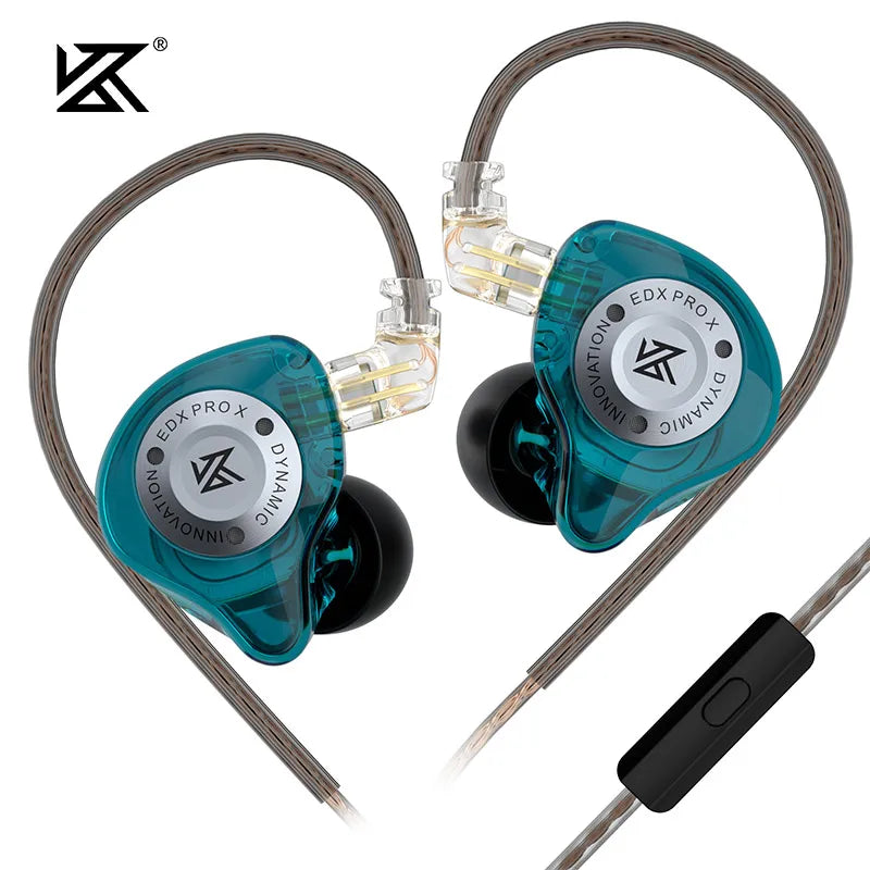 KZ EDX PRO X IEM Fones de ouvido Dynamic Drive HiFi Deep Bass Sound Earbud Sport Music.  Fone de ouvido com cancelamento de ruído e cabo destacável.