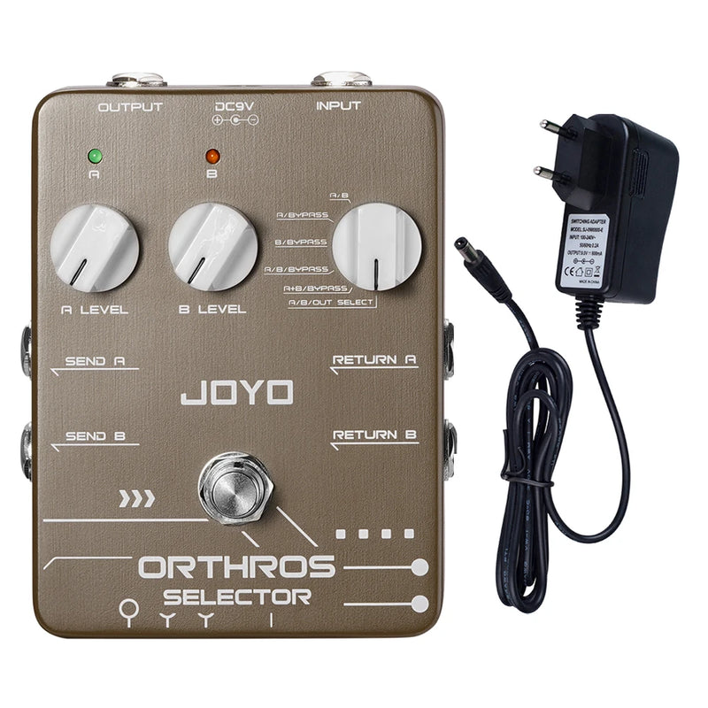 Pedal de efeito de guitarra JOYO JF-24, 6 modos de loop Canal de controle independente Pedal de guitarra com A/B 2 loops de linha.