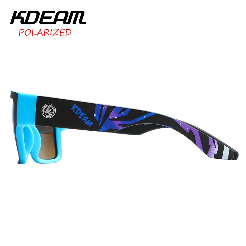 Óculos masculino KDEAM Classic Square Polarized Sports. Proteção Uv 400.