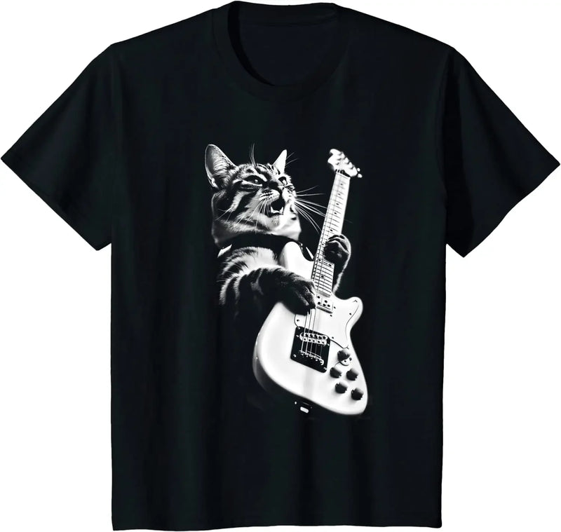 Camiseta Unisex Guitar Cat Music.