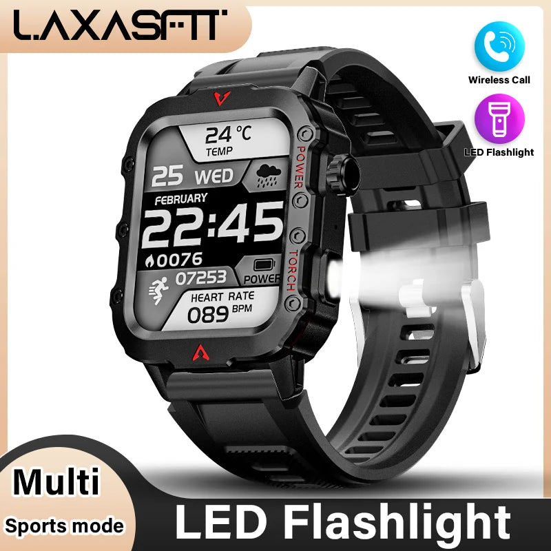 Relógio LAXASFIT 2024. New LED,Bluetooth, monitoramento cardíaco.