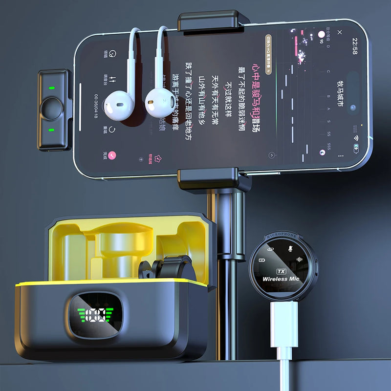 Xiaomi Microfone de lapela sem fio, USB-C/iOS Interface, Microfone de lapela Cancelamento de ruído Alcance de 50 metros, para Android/iPhone/câmera/PC/laptop