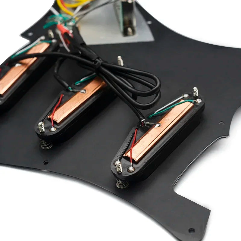 Guitar Pickguard Set Dual Rail Pickups. Estilo ST, 3 peças, mini humbucker 9K.