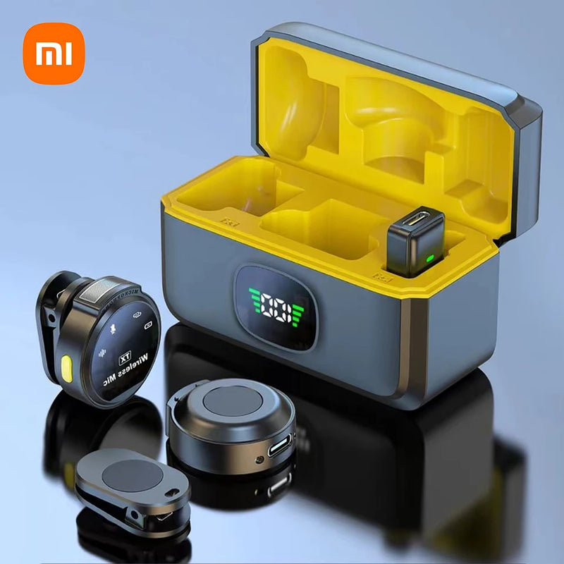 Xiaomi Microfone de lapela sem fio, USB-C/iOS Interface, Microfone de lapela Cancelamento de ruído Alcance de 50 metros, para Android/iPhone/câmera/PC/laptop