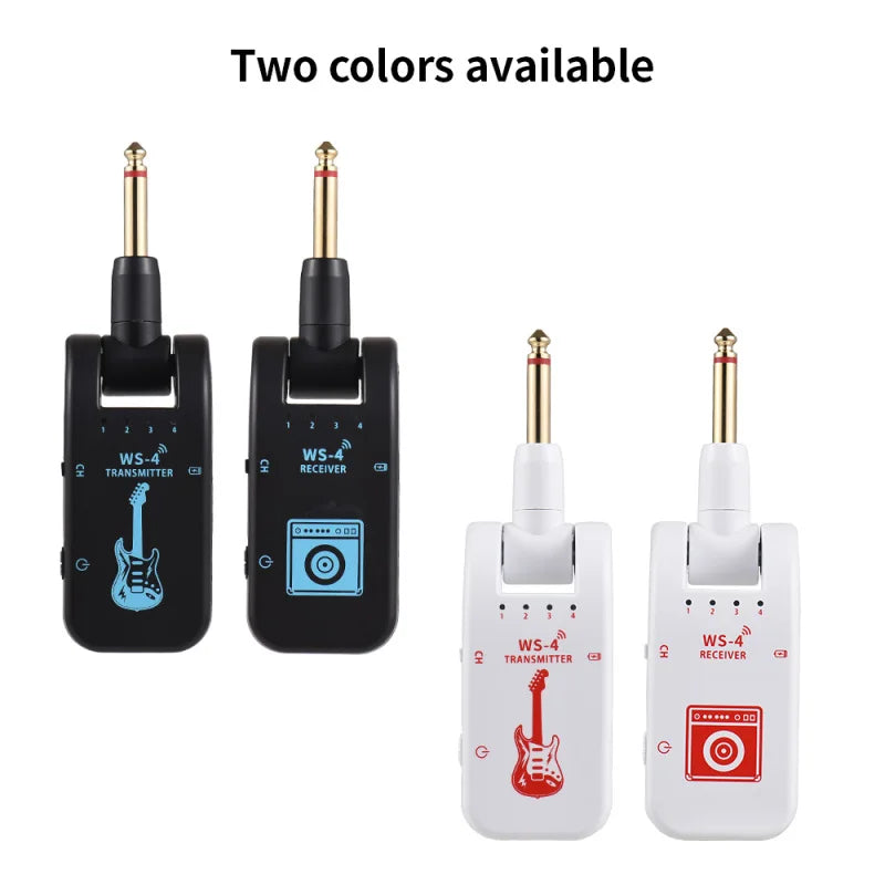 2.4G Wireless Guitar System Rechargeable Guitar Transmitter Receiver Plug Play Real-time Transmission for Electric Guitar Bass