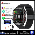 Relógio Rugged Military GPS, Men Bluetooth Call Health Monitoring AI Voice Sports Waterproof.