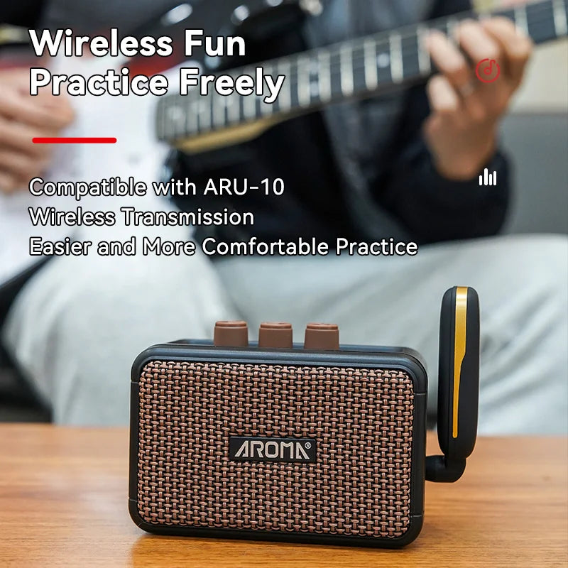 Mini amplificador de guitarra 5w, com bluetooth,  canais limpos e overdrive portátil. Impressionante!