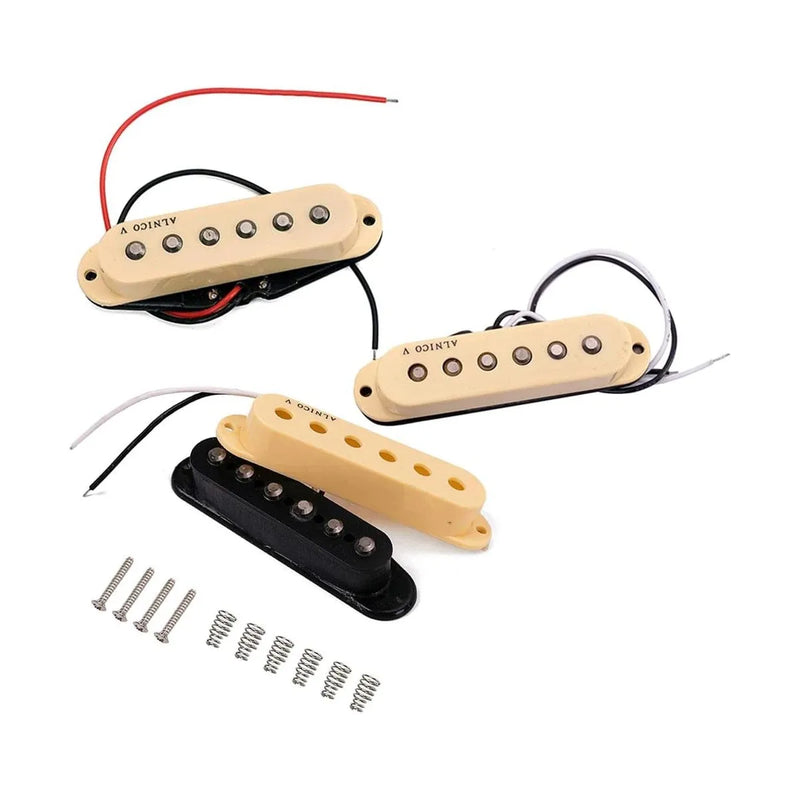 Captadores Alnico V, Guitar Pickup Single Coil, ponte meio e braço. Timbre e sonoridade muito bons.