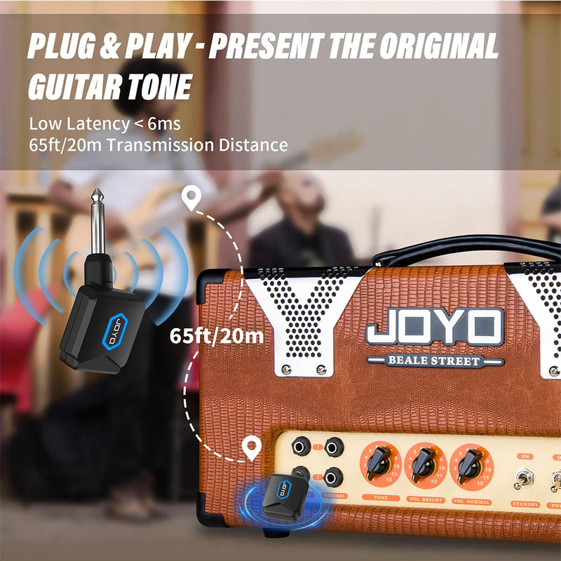 JOYO JW-06 Wireless Guitar System 5.8GHz Digital Wireless Guitar Transmitter and Receiver with Portable Charging Case