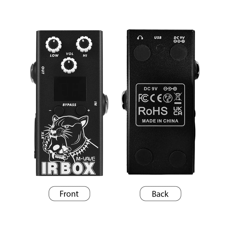 M-VAVE Guitar IR Box Pedal de efeitos com gabinete IR. Impulse response. imulador de alto-falante Porta de saída XLR Saída/entrada de 6,35 mm.