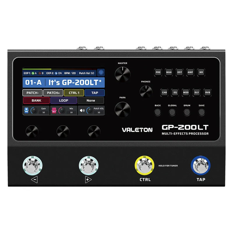 Valeton GP-200LT Guitar EFX, Modelagem IR Gabinetes Simulação Multi-Efeitos com FX Loop MIDI I/O Estéreo OTG USB Áudio.