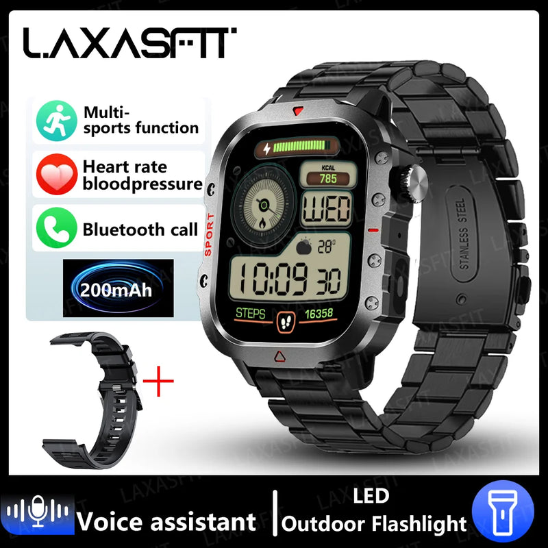 Relógio LAXASFIT 2024. New LED,Bluetooth, monitoramento cardíaco.