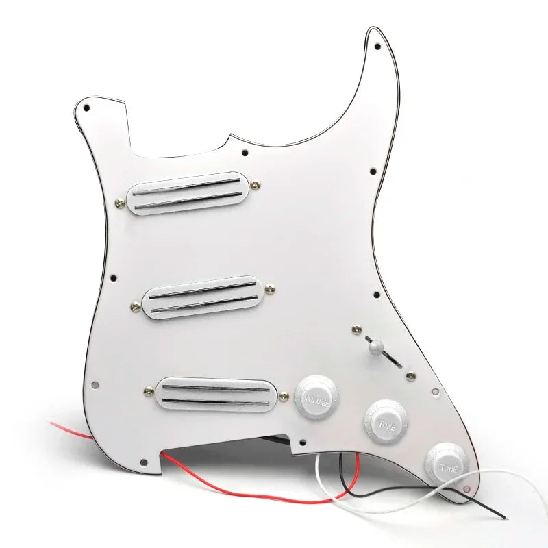 Guitar Pickguard Set Dual Rail Pickups. Estilo ST, 3 peças, mini humbucker 9K.