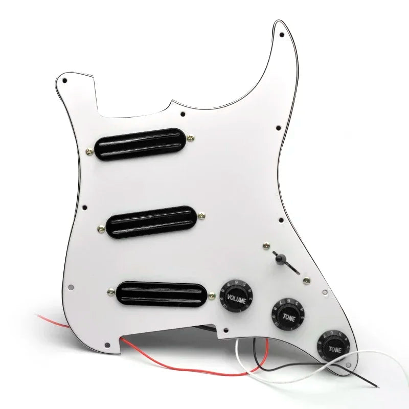 Guitar Pickguard Set Dual Rail Pickups. Estilo ST, 3 peças, mini humbucker 9K.