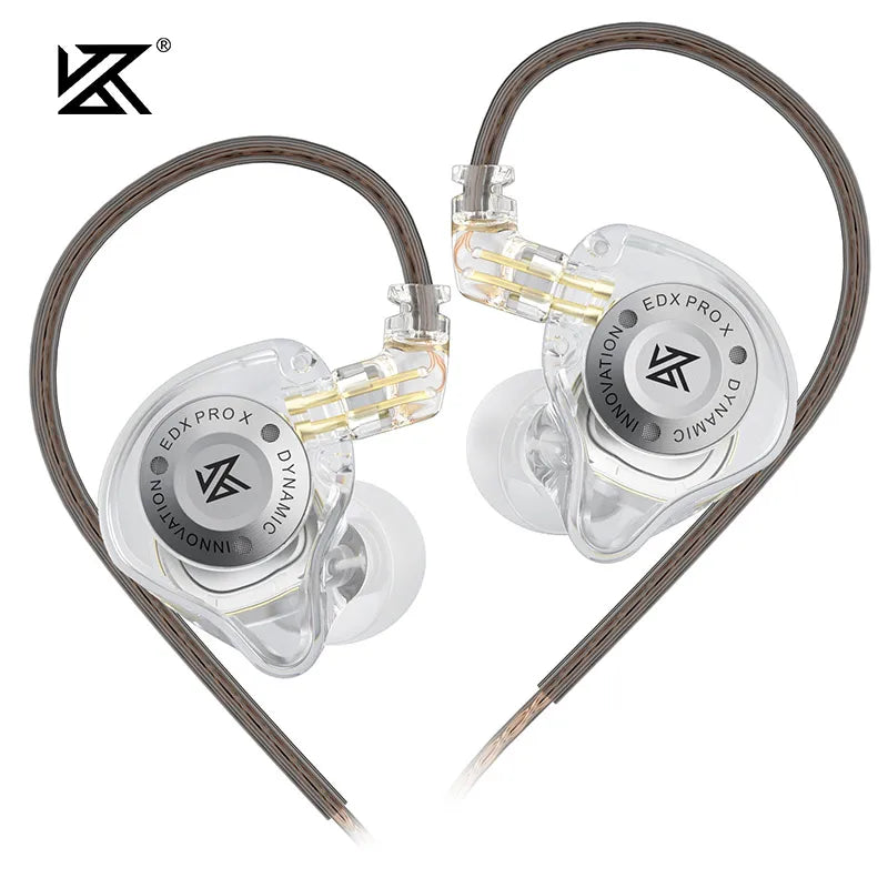 KZ EDX PRO X IEM Fones de ouvido Dynamic Drive HiFi Deep Bass Sound Earbud Sport Music.  Fone de ouvido com cancelamento de ruído e cabo destacável.