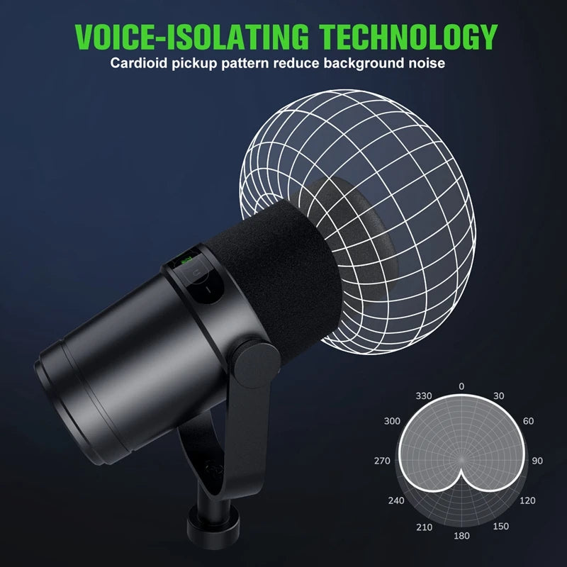 Professional Dynamic Microphone Selectable Frequency Response Mic for Studio Recording Performance Vocals For  SM7B.