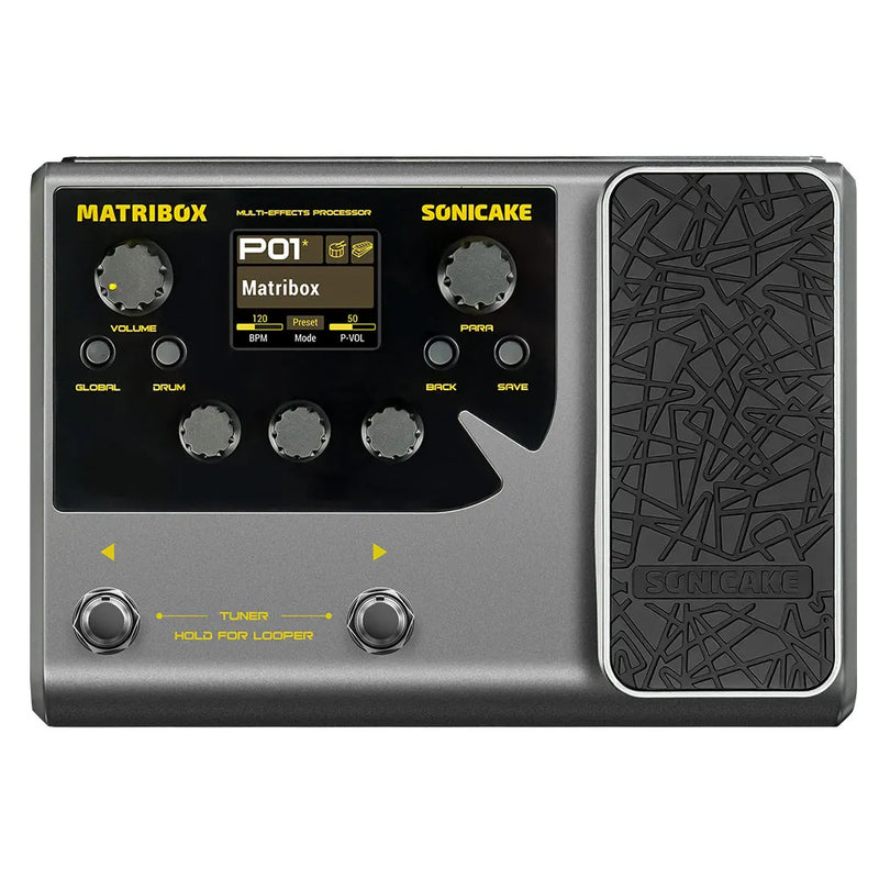 Sonicake Matribox Modeling AMP QME-50. Processador de efeitos múltiplos integrado para guitarra/baixo com pedal de expressão.