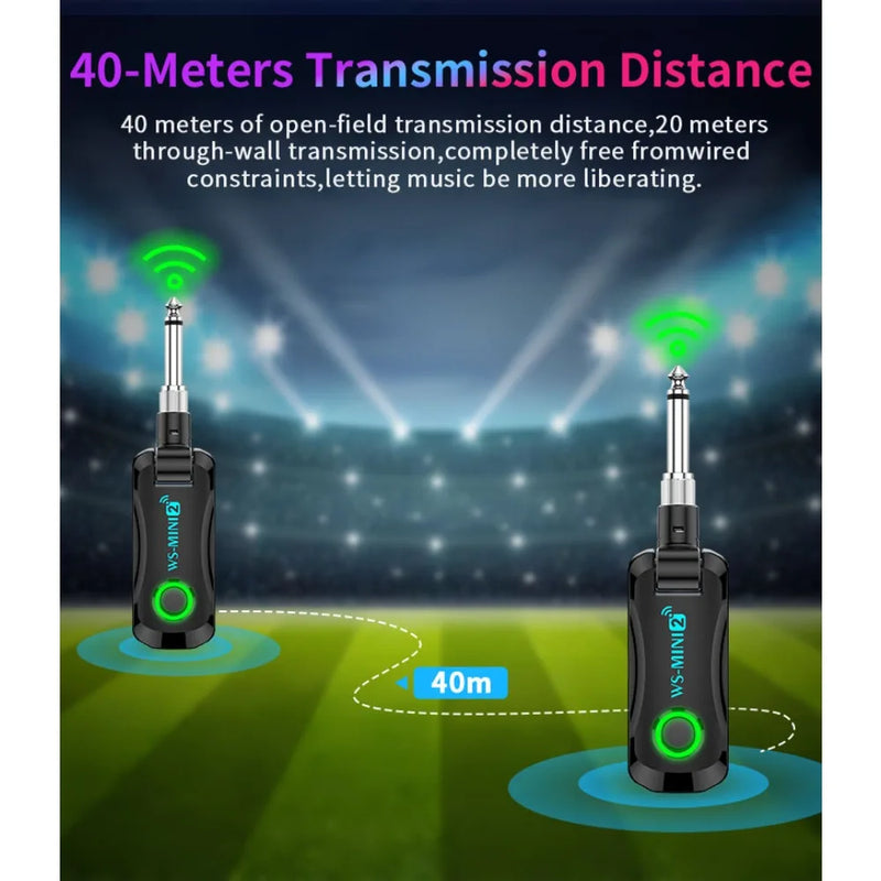 Mini Sistema de Guitarra, transmissor/receptor Sem Fio, Recarregável.