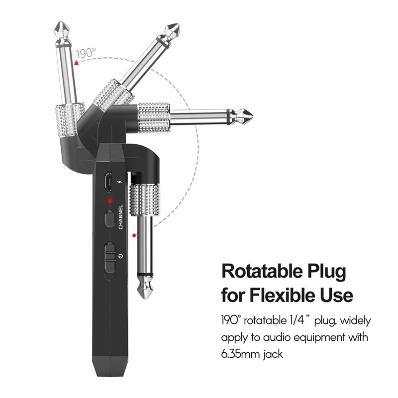 M-VAVE WP-5G 5.8G Sistema de guitarra sem fio Transmissor receptor de áudio recarregável Amplificador de guitarra Acessório de guitarra Cabo tipo C.