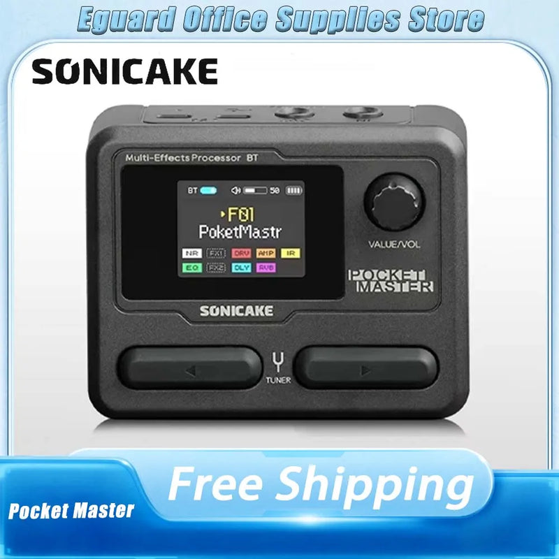 SONICAKE Pocket Master. Modelagem IR Multi-Efeito para guitarra com OTG Looper. Tela LCD 1,77.