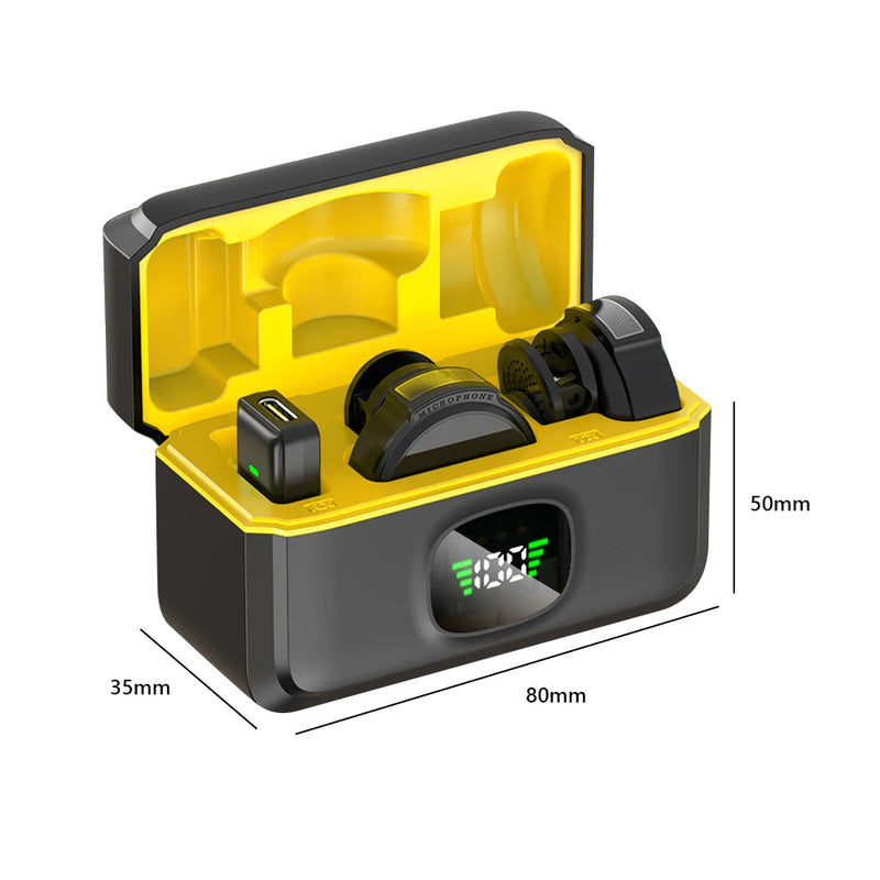 Xiaomi Microfone de lapela sem fio, USB-C/iOS Interface, Microfone de lapela Cancelamento de ruído Alcance de 50 metros, para Android/iPhone/câmera/PC/laptop