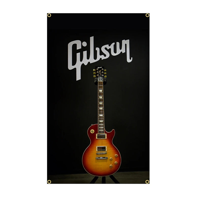 Baner de guitarra  de 90x150cm, poliéster, estampada, para decoração de quarto.