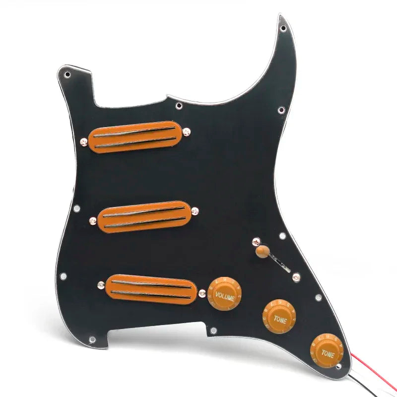 Guitar Pickguard Set Dual Rail Pickups. Estilo ST, 3 peças, mini humbucker 9K.